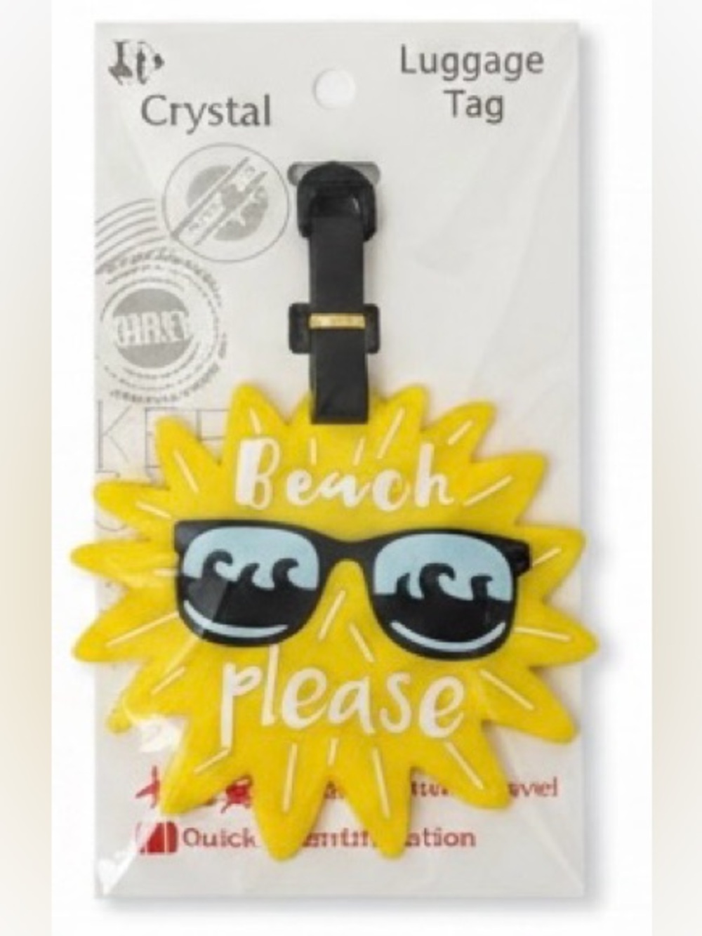 Adults /Kids Rubber Luggage Tag Sun Beach Theme Unisex Durable Vacation School